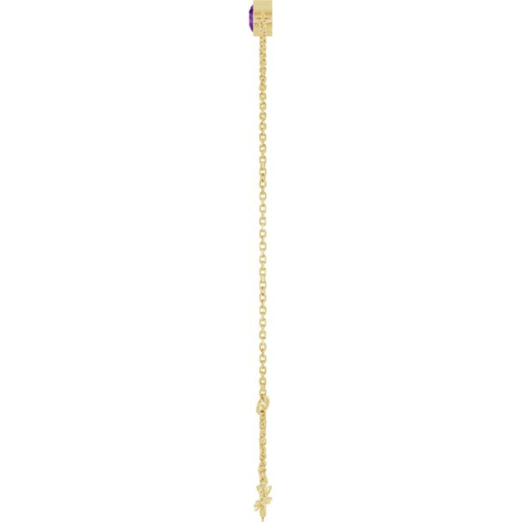 14K Yellow Gold Natural Amethyst 6 1/2-7 1/2" Bracelet