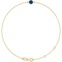 14K Yellow Gold Natural Blue Sapphire 6 1/2-7 1/2" Bracelet