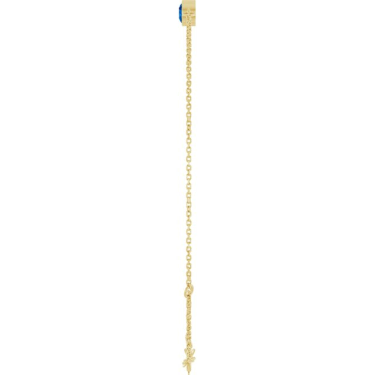 14K Yellow Gold Natural Blue Sapphire 6 1/2-7 1/2" Bracelet