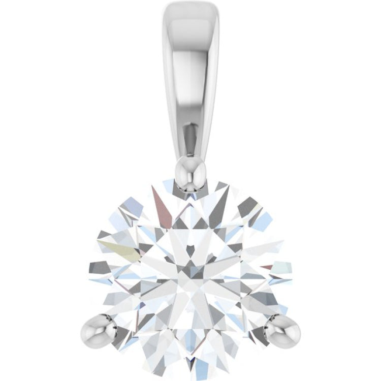Sterling Silver 3/4 CT Lab-Grown Diamond Pendant