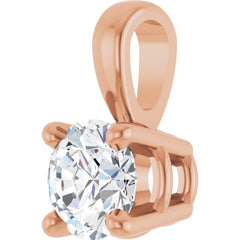 14K Rose Gold 1/4 CT Lab-Grown Diamond Pendant