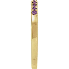 14K Yellow Gold Natural Amethyst Stackable Ring