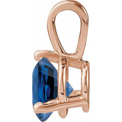 14K Rose Gold Lab-Grown Blue Sapphire Pendant