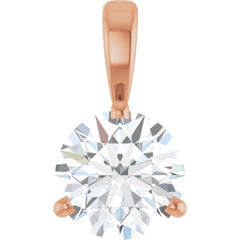 14K Rose Gold Lab-Grown Moissanite Pendant