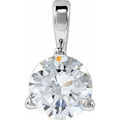 14K White Gold Lab-Grown Moissanite Pendant