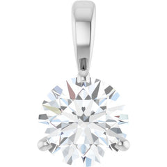 14K White Gold Lab-Grown Moissanite Pendant