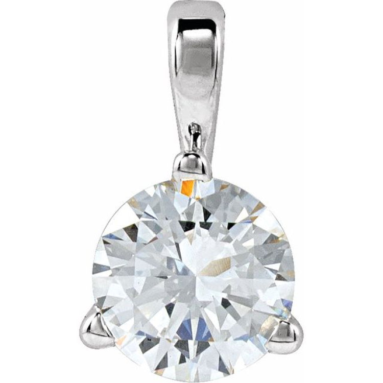 Platinum Lab-Grown Moissanite Pendant