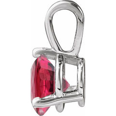 Platinum Lab-Grown Ruby Pendant