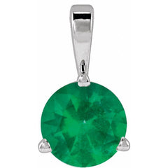 Platinum Lab-Grown Emerald Pendant