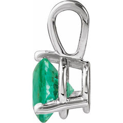 Platinum Lab-Grown Emerald Pendant