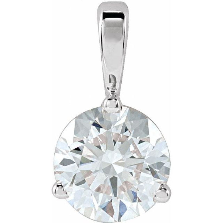 Platinum Lab-Grown Moissanite Pendant