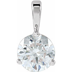 Platinum Lab-Grown Moissanite Pendant
