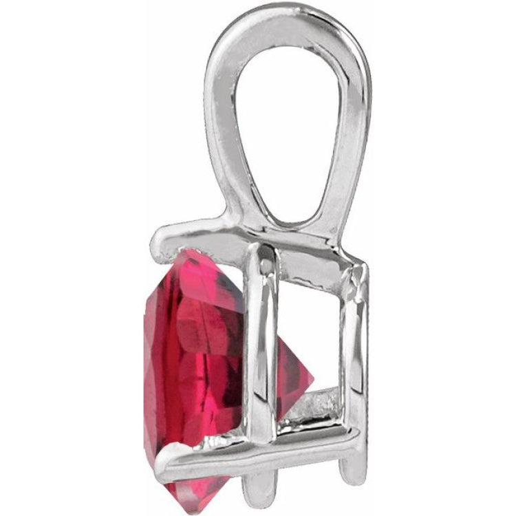 Platinum Lab-Grown Ruby Pendant