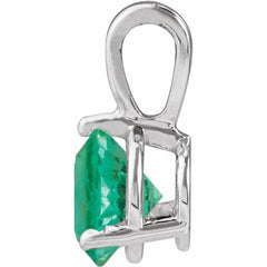 Platinum Lab-Grown Emerald Pendant