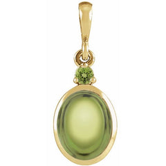 14K Yellow Gold 6x4 mm Natural Peridot Pendant