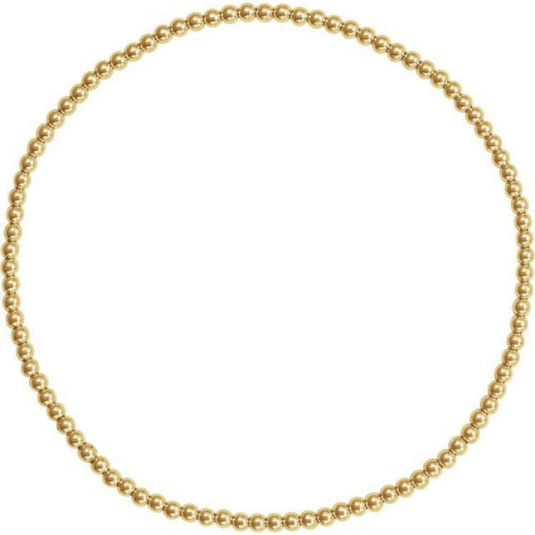 14K Yellow Gold-Filled 2 mm Elastic Bead 6 1/2" Bracelet