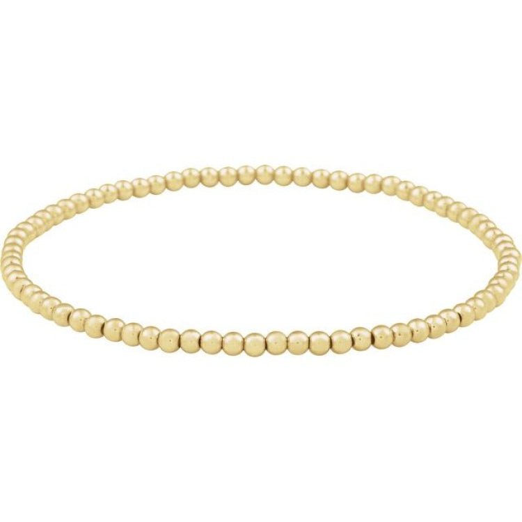 14K Yellow Gold-Filled 2.5 mm Elastic Bead 6 1/2" Bracelet