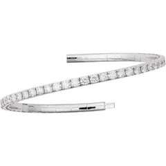 14K White Gold 5 CTW Lab-Grown Diamond Flexible Bangle 7" Bracelet