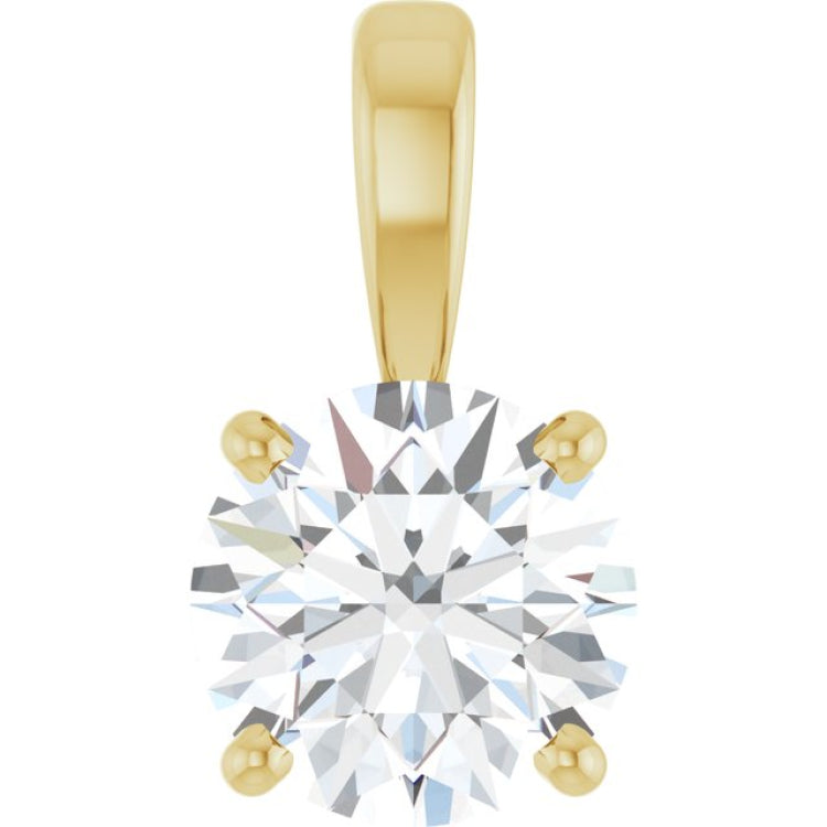 14K Yellow Gold 1 CT Natural Diamond Pendant