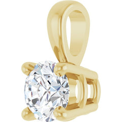 14K Yellow Gold 1/4 CT Natural Diamond Pendant