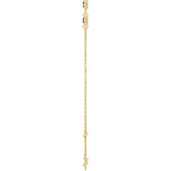 14K Yellow Gold Natural Amethyst Bezel-Set 3-Stone 6 1/2-7 1/2" Bracelet