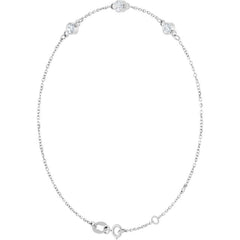 14K White Gold 1/4 CTW Natural Diamond Bezel-Set 3-Stone 6 1/2-7 1/2" Bracelet