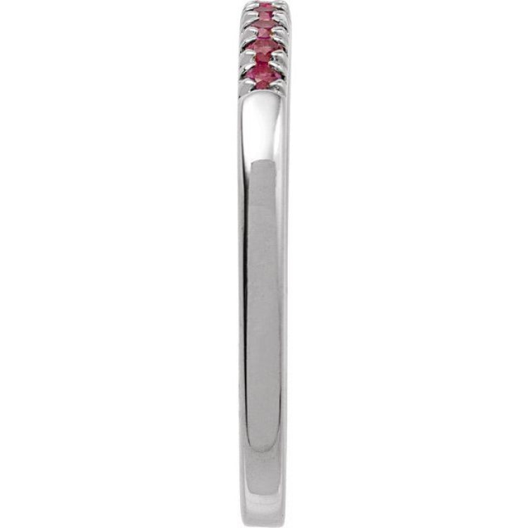 Sterling Silver Natural Ruby Stackable Ring