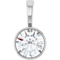 Sterling Silver 1/2 CT Lab-Grown Diamond Bezel-Set Solitaire Pendant