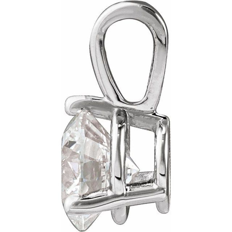 Sterling Silver 5/8 CTW Natural Diamond Pendant