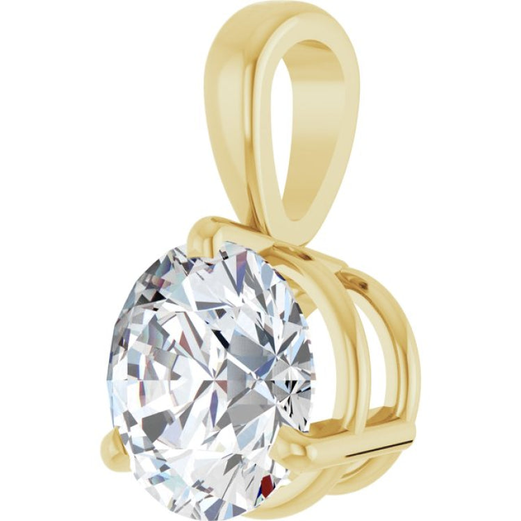 14K Yellow Gold 1 CTW Natural Diamond Pendant