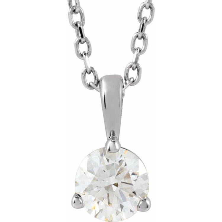 14K White Gold 1/3 CTW Natural Diamond 18" Necklace