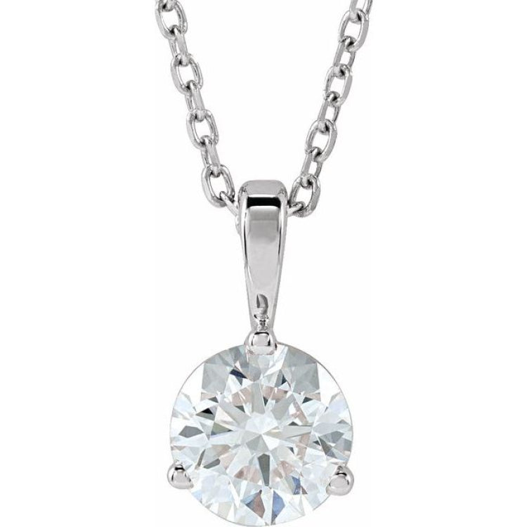 14K White Gold 3/4 CTW Natural Diamond 18" Necklace