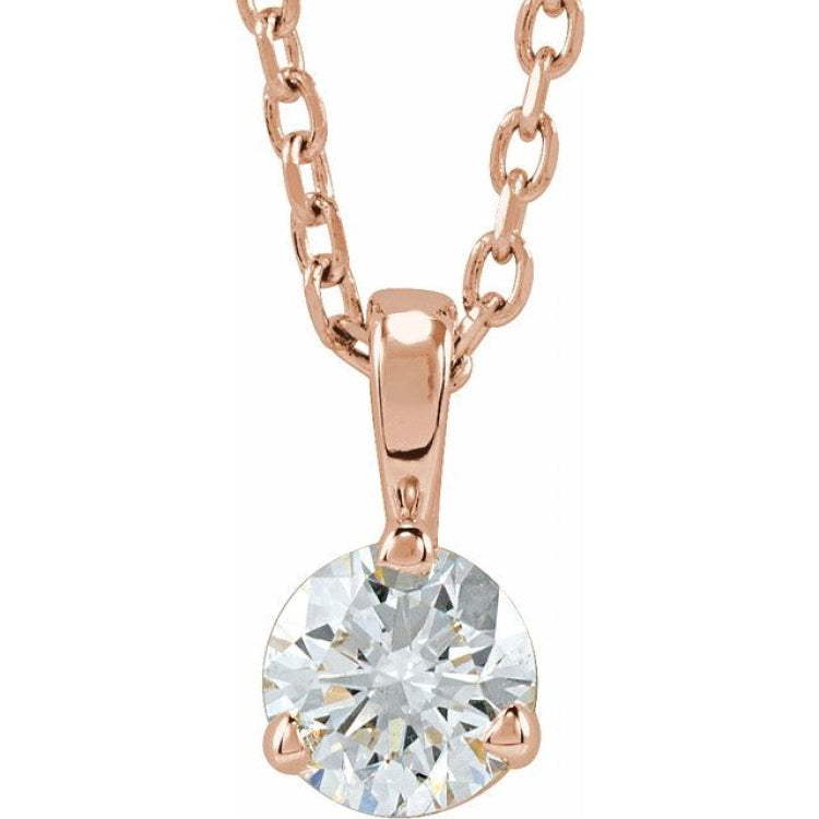 14K Rose Gold 1/4 CTW Lab-Grown Diamond 18" Necklace