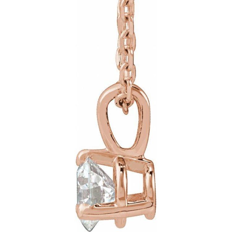 14K Rose Gold 1/4 CTW Lab-Grown Diamond 18" Necklace