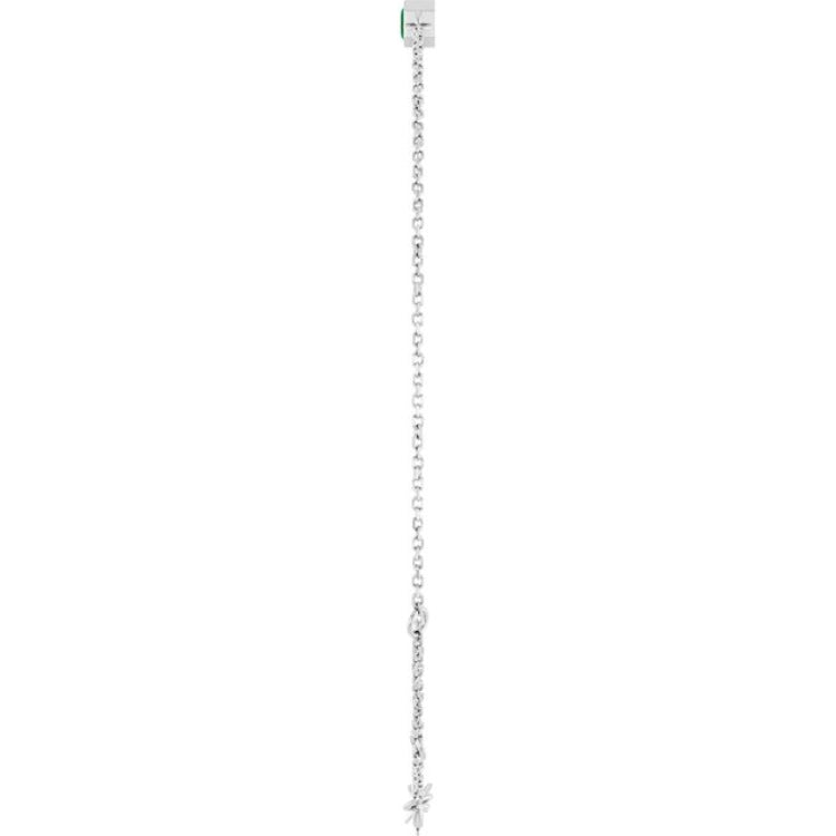 14K White Gold Natural Emerald 6 1/2-7 1/2" Bracelet
