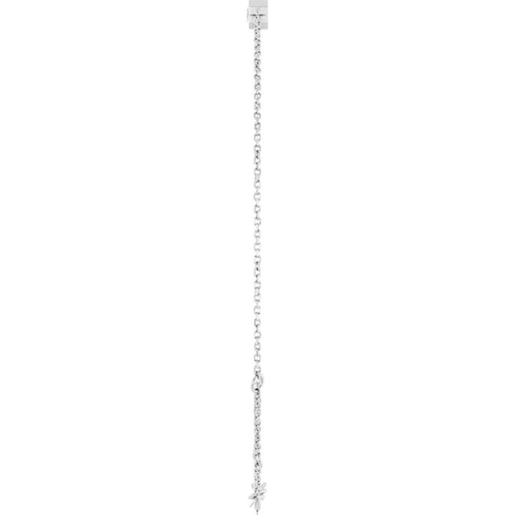 14K White Gold Natural White Sapphire 6 1/2-7 1/2" Bracelet