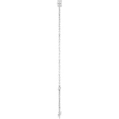 14K White Gold Natural White Sapphire 6 1/2-7 1/2" Bracelet