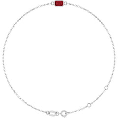 14K White Gold Lab-Grown Ruby 6 1/2-7 1/2" Bracelet