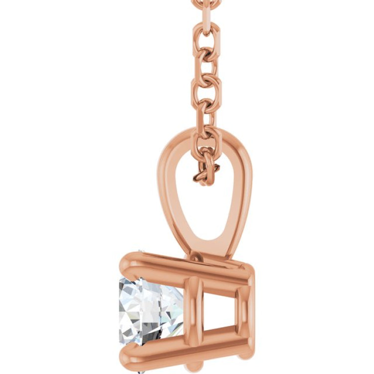 14K Rose Gold 1/4 CT Natural Diamond 18" Necklace