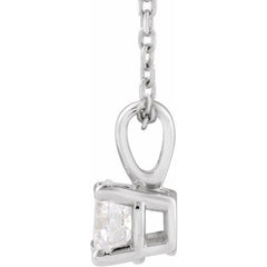 14K White Gold 1/2 CT Natural Diamond 18" Necklace