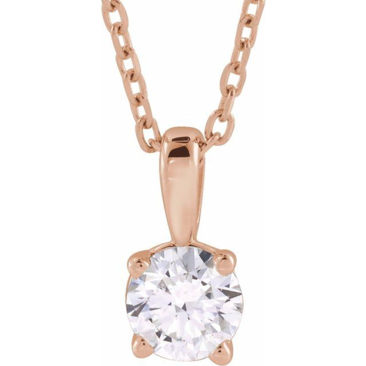 14K Rose Gold 3/4 CT Natural Diamond 18" Necklace