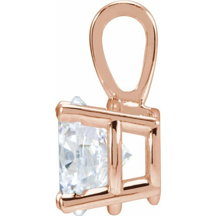 14K Rose Gold 1 1/2 CT Lab-Grown Diamond Pendant