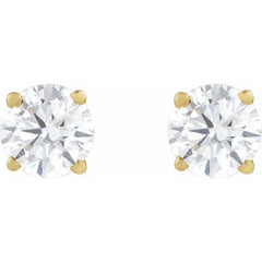 14K Yellow Gold 1/3 CT Natural Diamond Earring