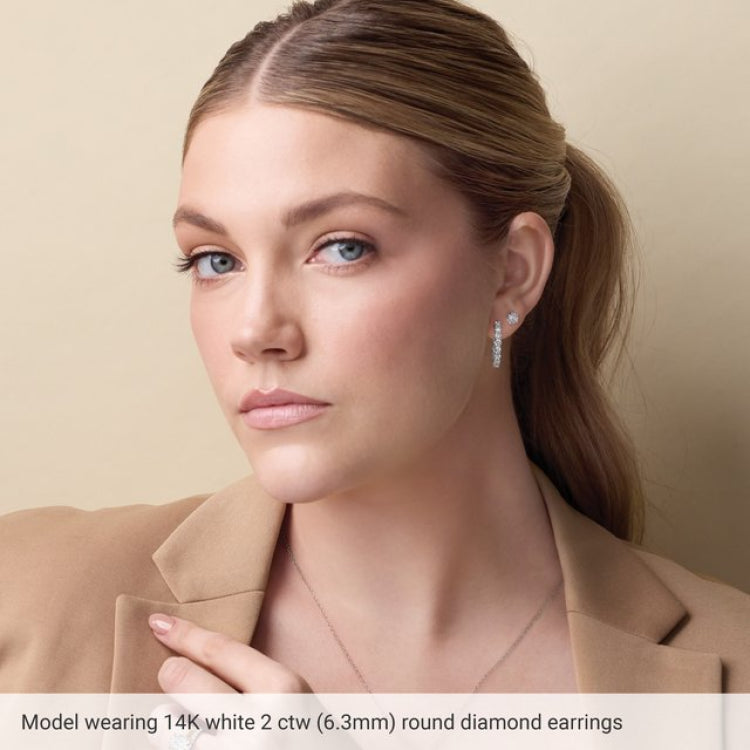 14K Rose Gold Lab-Grown Blue Sapphire Earring