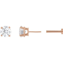 14K Rose Gold 1/3 CT Lab-Grown Diamond Earring