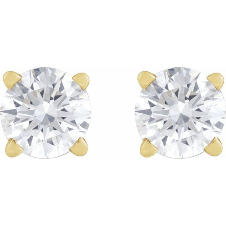 14K Yellow Gold 1/2 CT Natural Diamond Earring