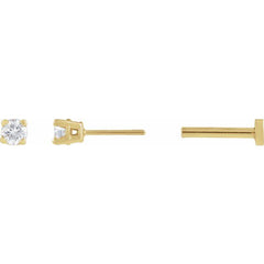 14K Yellow Gold .05 CT Lab-Grown Diamond Earrings