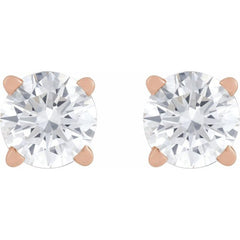 14K Rose Gold 1/2 CT Natural  Diamond Earring