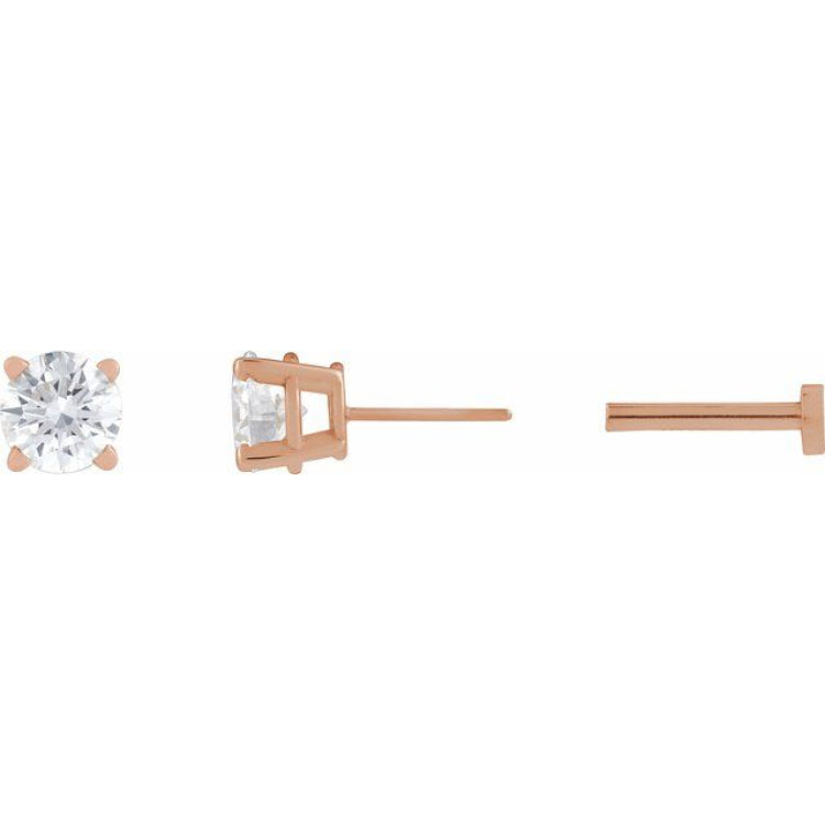14K Rose Gold 1/2 CT Lab-Grown Diamond Earring