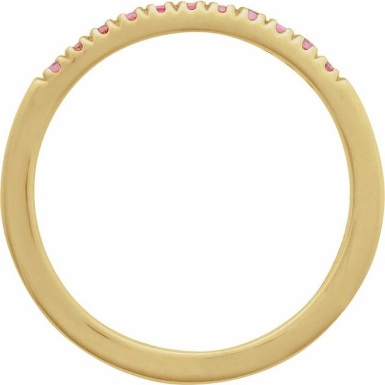 10K Yellow Gold Natural Pink Tourmaline Stackable Ring
